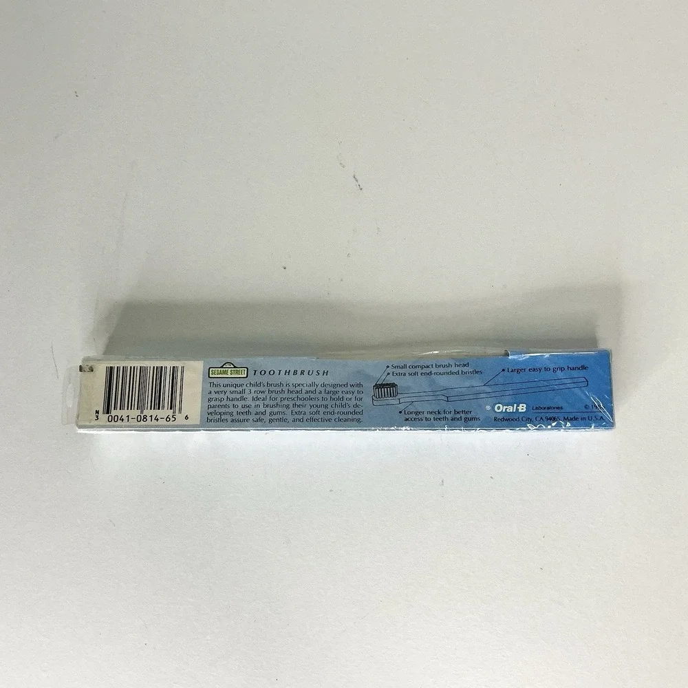 Vintage Kids ORAL-B Extra Soft Toothbrush 1986 Sesame Street Muppets Big‎ Bird
